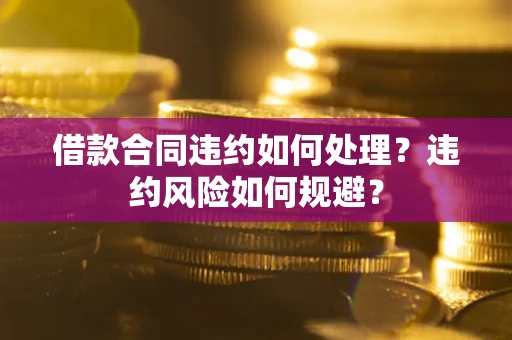 济南借款合同违约如何处理？违约风险如何规避？