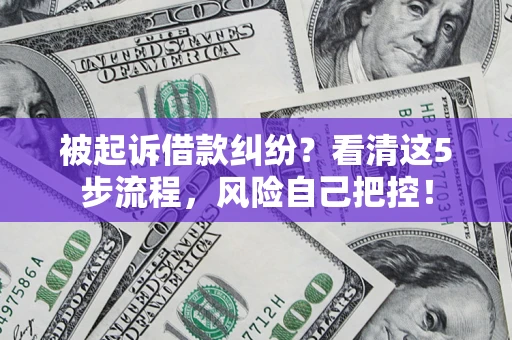 济南被起诉借款纠纷？看清这5步流程，风险自己把控！